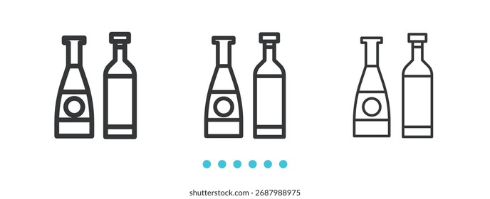 Ícone de bebidas. Vetor de ícone de linha fina