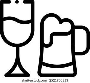 drinks icon. Thin Linear Style Design Isolated On White Background