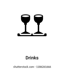 Drinks icon vector isolated on white background, logo concept of Drinks sign on transparent background, filled black symbol