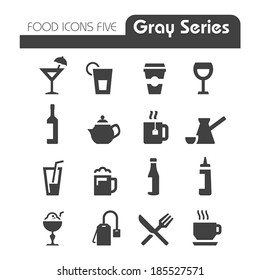 Drinks Icons Gray series