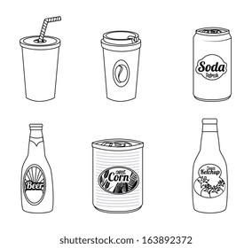 drinks icons over white background vector illustration