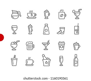 Drinks Icons - Red Point Series - Vector line icons for your digital or print projects.