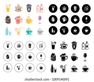 Drinks icons set