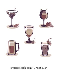 Drinks icons set