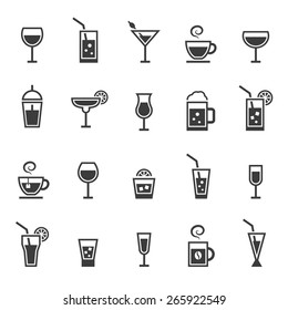 Drinks icons set. - Shutterstock ID 265922549