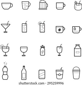 Drinks icons set