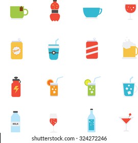 drinks icons set