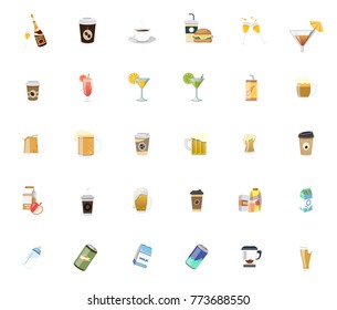 Drinks icons set