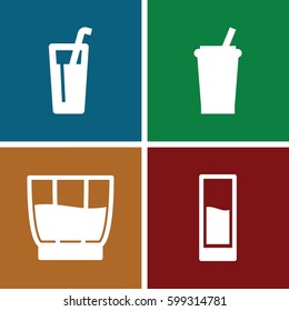 drinks icons set. Set of 4 drinks filled icons such as 