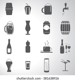Drinks icons set illustration