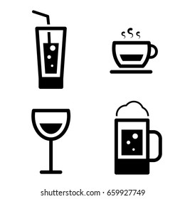 Drinks icons set vector