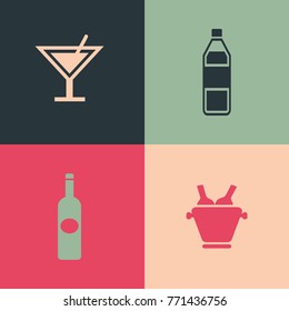 Drinks icons set. Vector icon