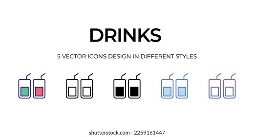Getränke Icons Set Vektorgrafik.