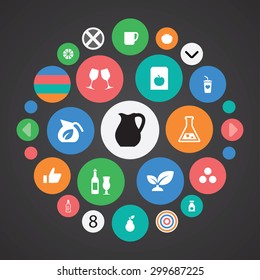 drinks icons universal set for web and mobile