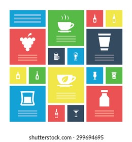 drinks icons universal set for web and mobile