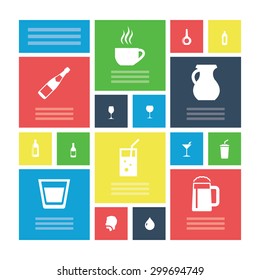 drinks icons universal set for web and mobile