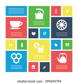 drinks icons universal set for web and mobile