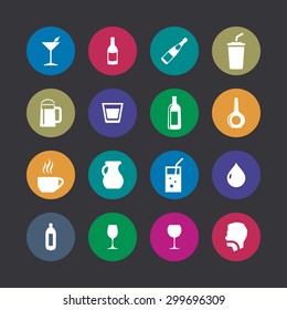 drinks icons universal set for web and mobile