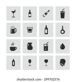drinks icons universal set for web and mobile