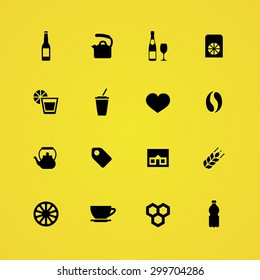 drinks icons universal set for web and mobile