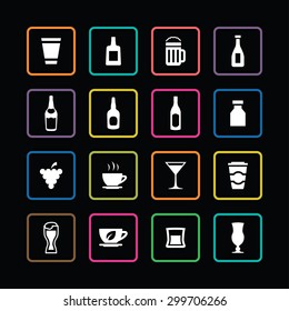 drinks icons universal set for web and mobile