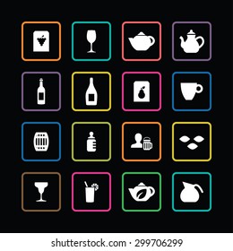 drinks icons universal set for web and mobile