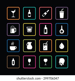drinks icons universal set for web and mobile