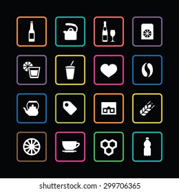 drinks icons universal set for web and mobile