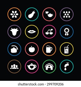 drinks icons universal set for web and mobile