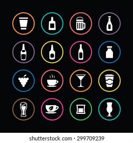 drinks icons universal set for web and mobile
