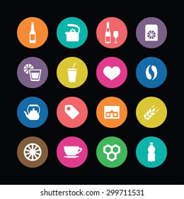 drinks icons universal set for web and mobile
