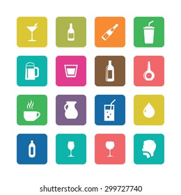drinks icons universal set for web and mobile