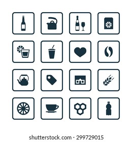 drinks icons universal set for web and mobile