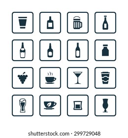 drinks icons universal set for web and mobile