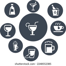Drinks Icons vector design beer