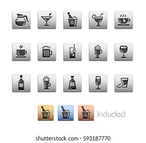 Drinks Icons - The vector file includes 4 color versions for each icon in different layers.