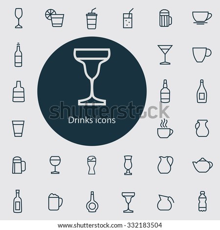 drinks Icons Vector set