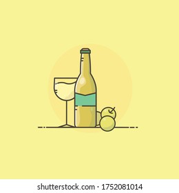 drinks illustration set with simple dessign
