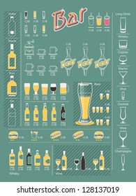 drinks info graphic elements,vector set