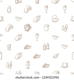 Drinks and Japanese food set. Background for printing, design, web. Usable as icons. Seamless. Color.