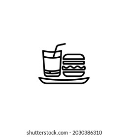 Drinks juice and burger icon vector
