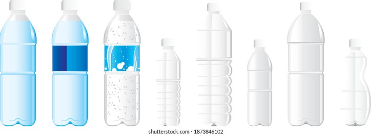 Drinks Juice Cans Pet Bottle Set Vector 