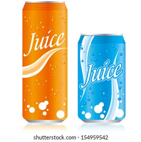 drinks juice cans Set Vector  