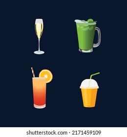 Drinks and juices vector illustration