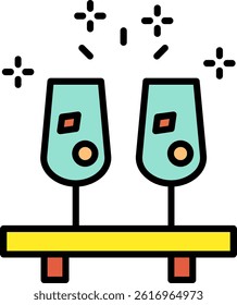 Drinks Line Filled Vector Icon Design