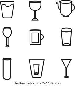 Drinks Line Icons Editable Stroke