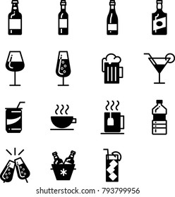 Drinks Lipo Glyph Icon Set