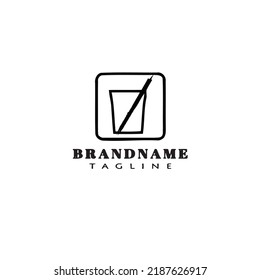 diseño de iconos de dibujos animados logotipo de bebidas plantilla moderno negro