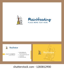 Drinks  Logo design with Tagline & Front and Back Busienss Card Template. Vector Creative Design
