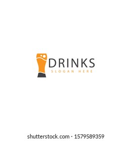 drinks logo in the form of a drink glass that looks masculine and its bubbles make this design unique, modern, simple.